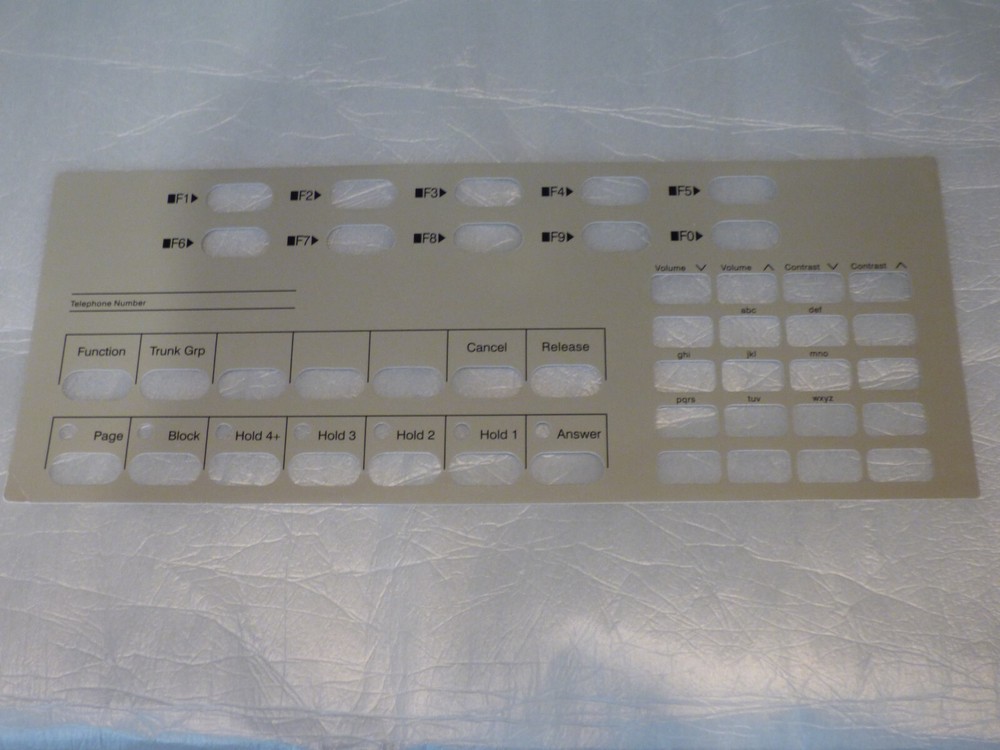 Mitel Super console 1000 Replacement DESIGNATION Paper OVERLAY.