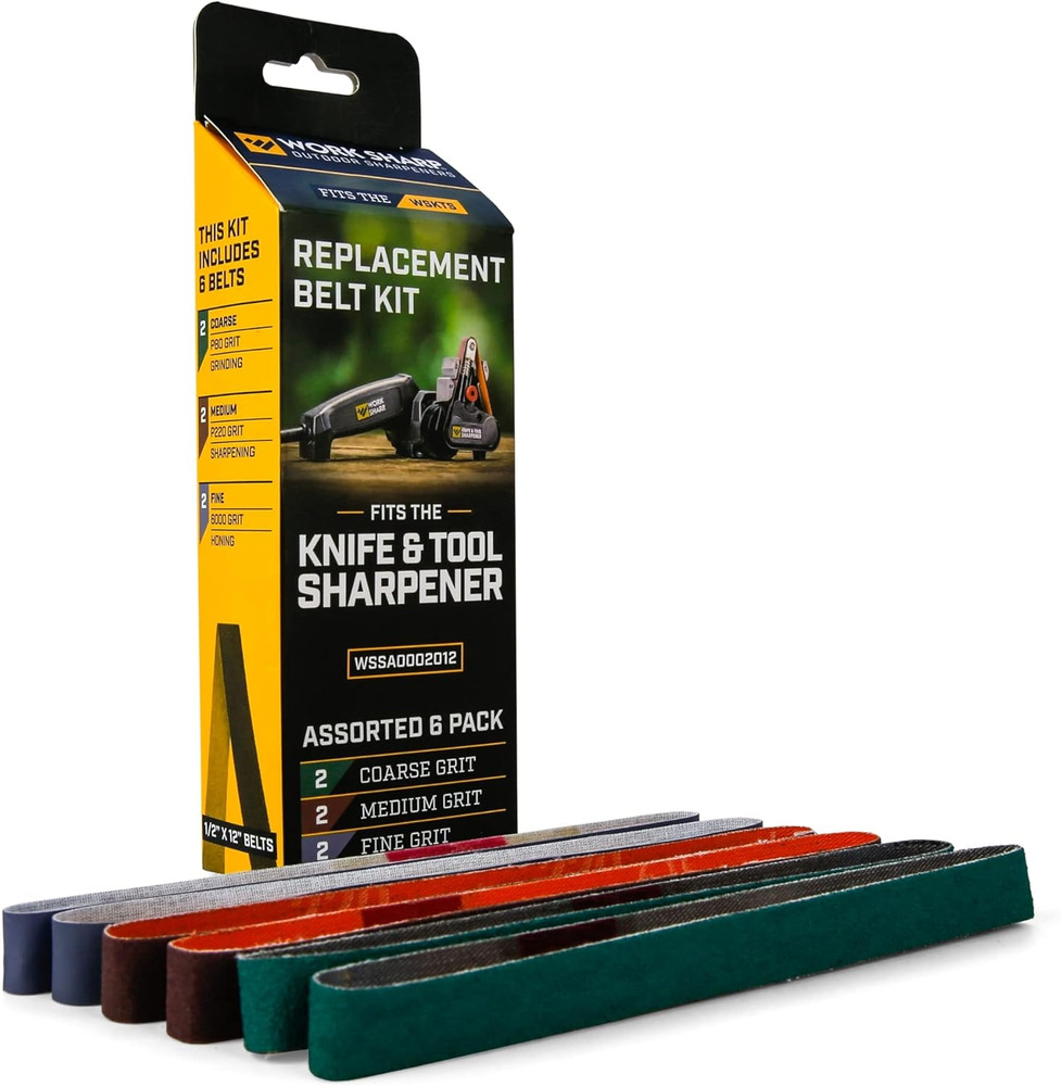 Replacement Abrasive Belt Kit, Assorted Grits (P80, P220, 6000) Official Replace