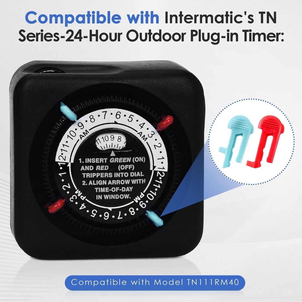 Dreyoo Cycle Timer Clock ON/OFF Plastic Switch Trippers Compatible with...