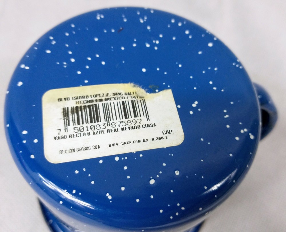 Zeal Optics Blue Speckled Enamel Camping Cup Mug