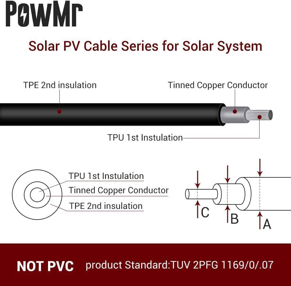 Solar Panel Y Branch Cable Connection Waterproof Adapter Connector Extension