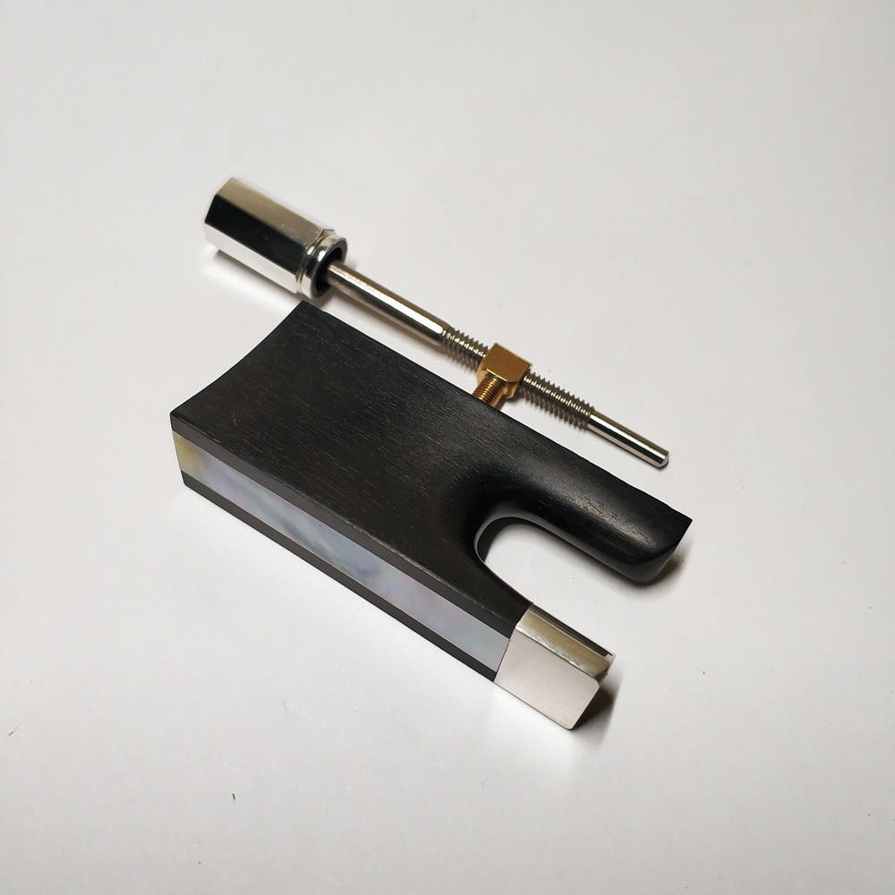 Viola Bow Ebony Silver Frog Blank Silver Ferrule No Underslide Plated Antique