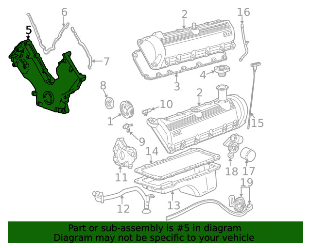 Genuine Ford Engine Timing Cover 5C3Z-6019-AA