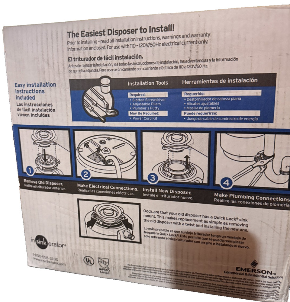 INSINKERATOR Quiet Evolution Space Saver XP 3/4 HP Garbage Disposal NEW SEALED