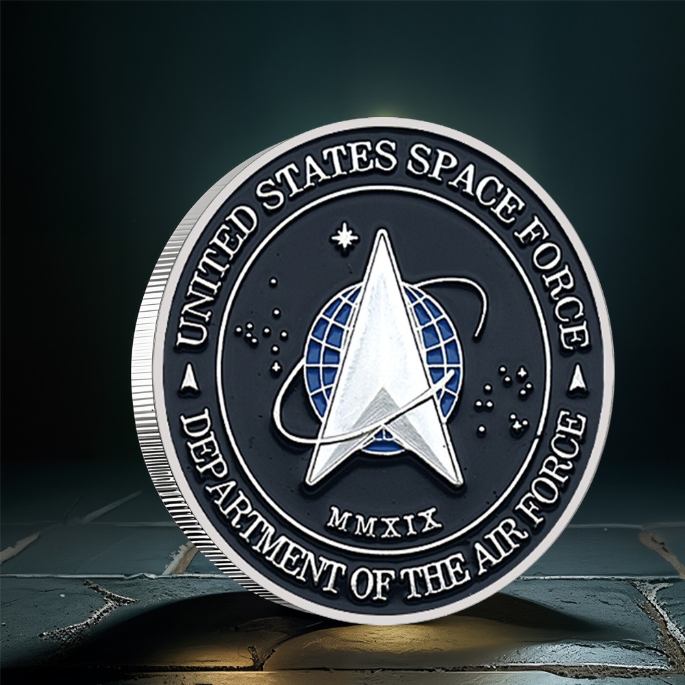 Silver Plated Space Force Commemorative United States Space Command Coin