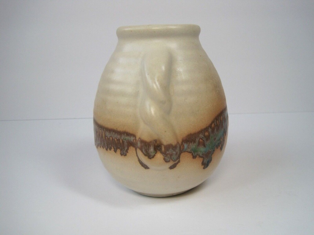 Vintage Ceramic Drip Glazed Vase 4.5" Tall