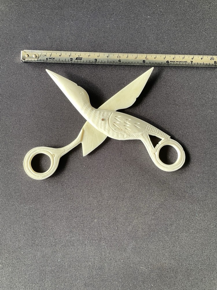 Handcrafted Buffalo Bone Decorative Scissors 6.5" Waldon Pond Style