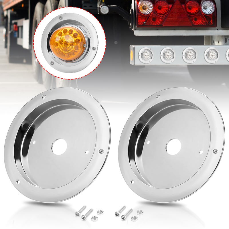 4PCS Universal Watermelon Bunk LED Light Adapter Kit Mounting Brackets Chrome