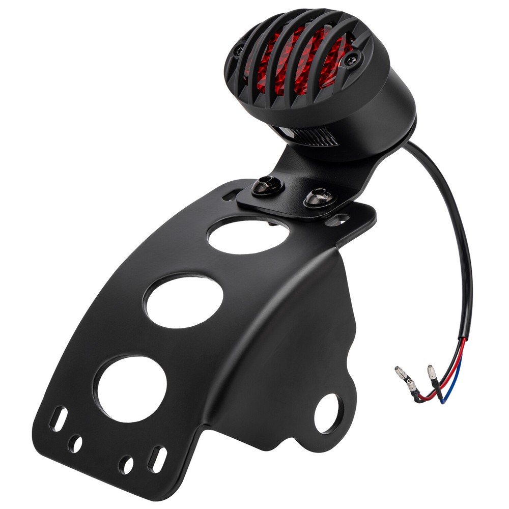 Universal Motorcycle LED Tail Brake Light and Side Mount License Plate Bracket