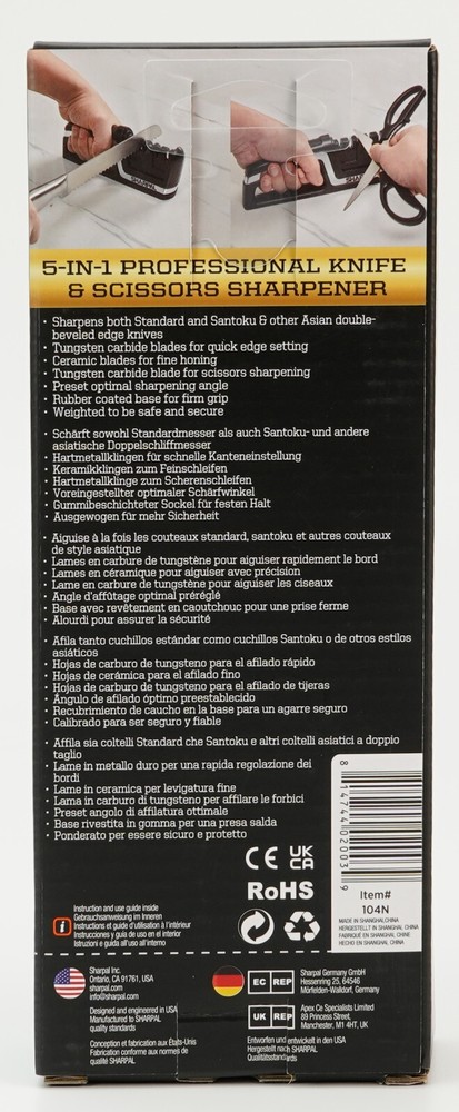 Professional 5-in-1 Kitchen Chef Knife & Scissors Sharpener, Sharpening Tool