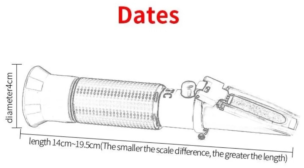 Food Brix Refractometer Alcohol Wine Refractometer Brix Fruit Sugar Meter 0-50