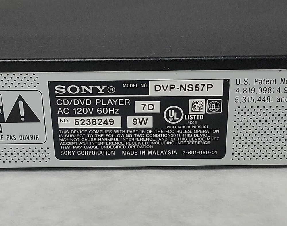 Sony DVD Player DVP-NS57P with remote Tested Working