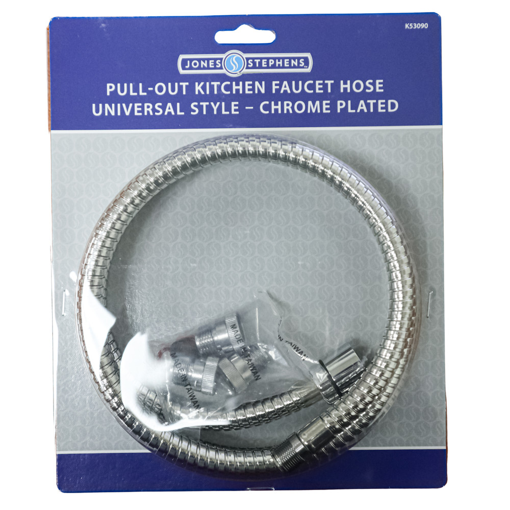 Jones Stephens Pull-Out Kitchen Faucet Hose Universal Style Chrome Plated K53090