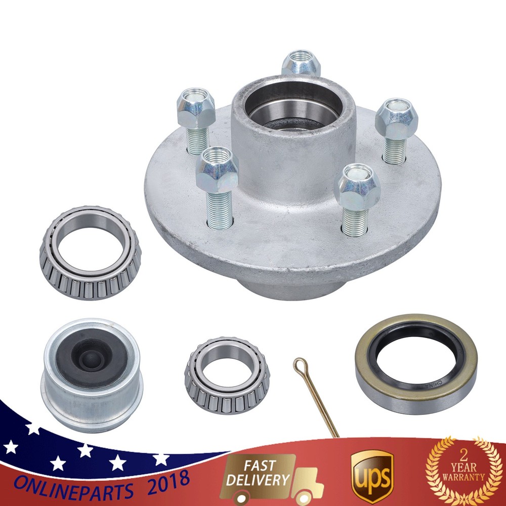 Boat Trailer Hub kit 5-4.5 5 Lug W/Bearing Kit 44649 68149 & Lug Nuts