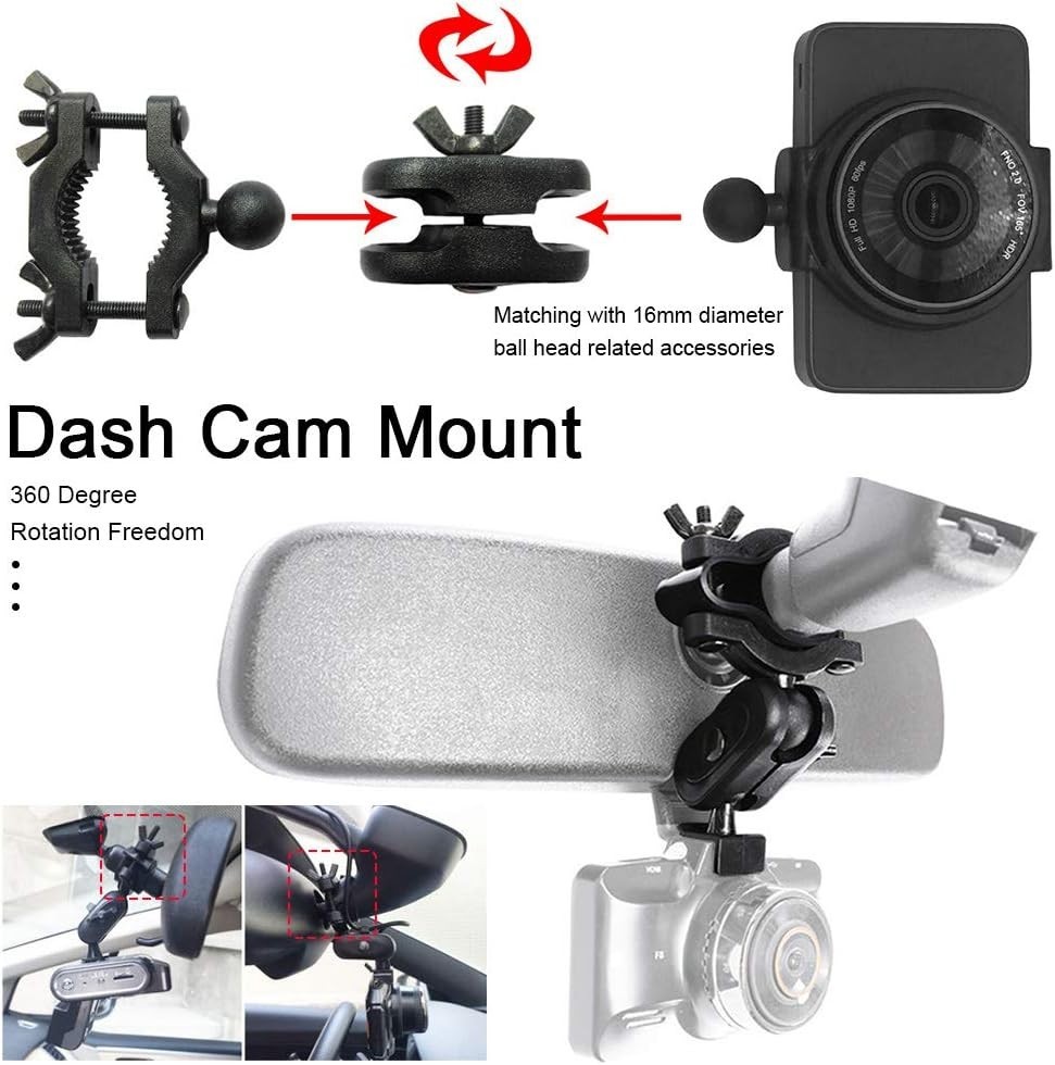 Compact Dash Camera Mount - Universal Holder Rotates 360° for Optimal Viewing