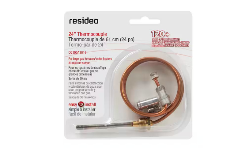 resideo 30 Millivolt Universal Gas Water Heater and Furnace Thermocouple