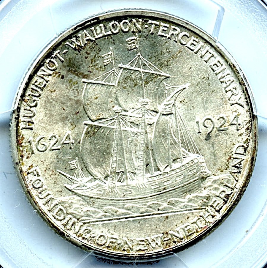 1924 Huguenot Silver Commemorative, PCGS MS67