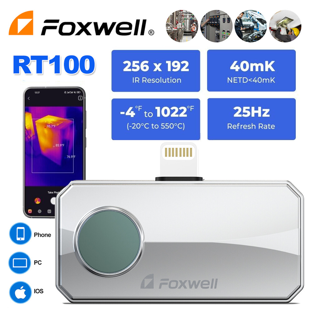 FOXWELL RT100 Type-C USB Infrared Thermal Imaging Camera for ios