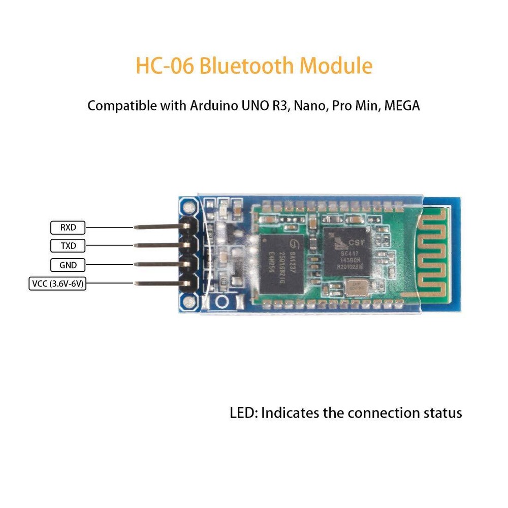 4Pcs HC-06 RS232 4 Pin Wireless Bluetooth Serial Transceiver Module Bi-Direct...