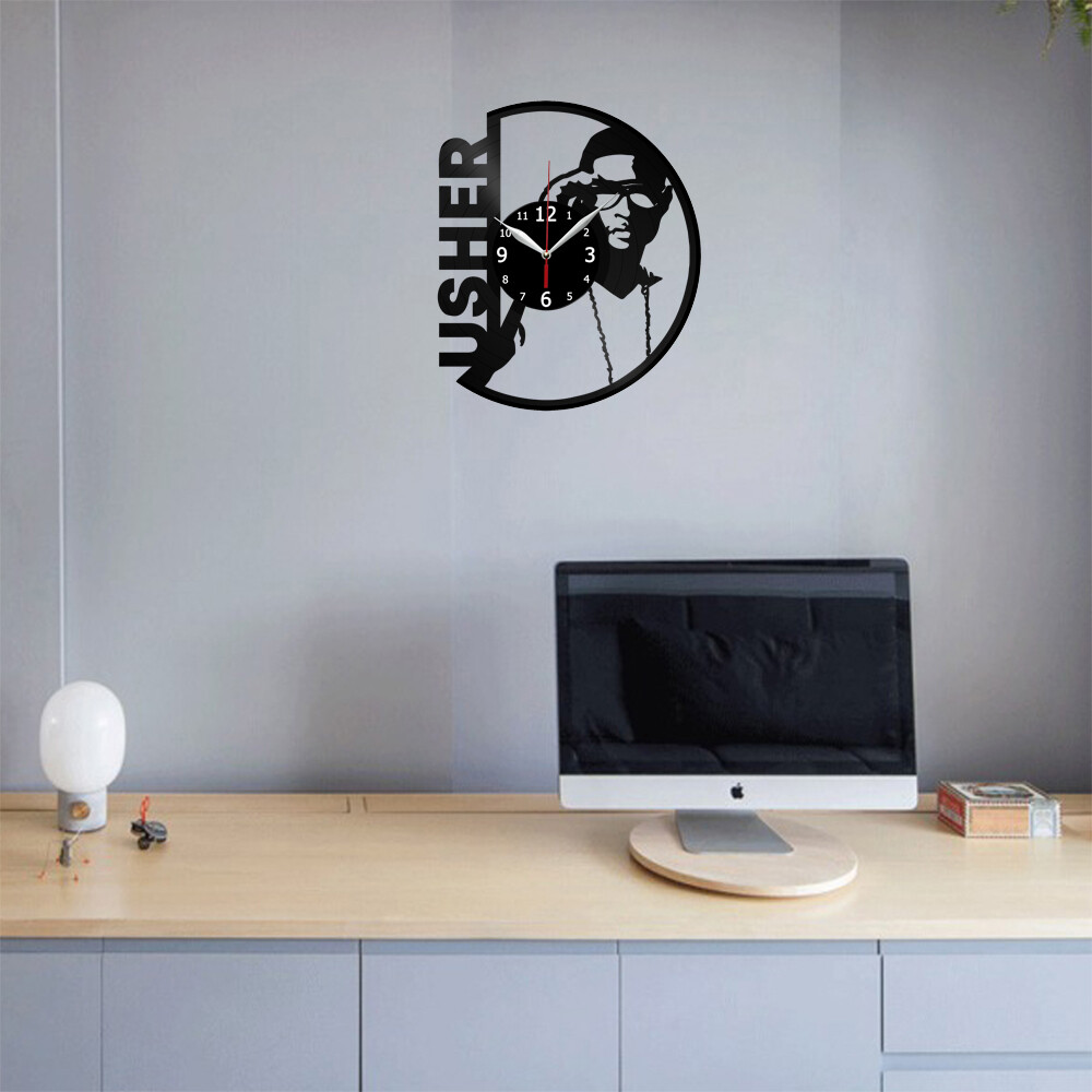 Usher Vinyl Record Wall Clock Decor Handmade 5015