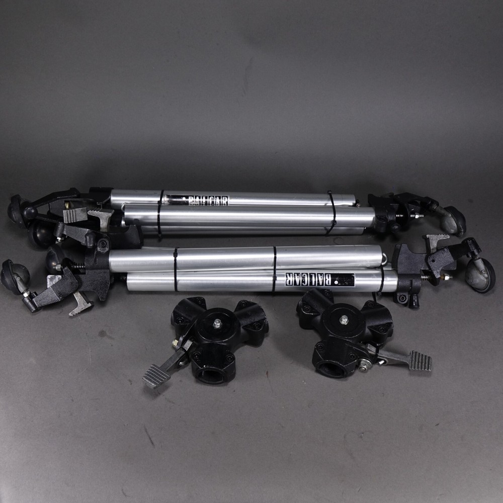 Pair (2) BALCAR Rolling Studio Photo Light Stands Soft Box Support Brackets