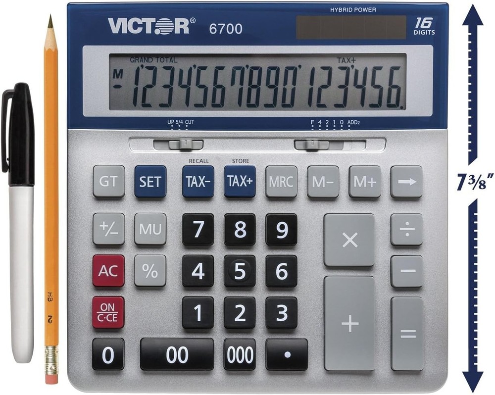 Victor 6700 Large Desktop Calculator, 16-Digit LCD