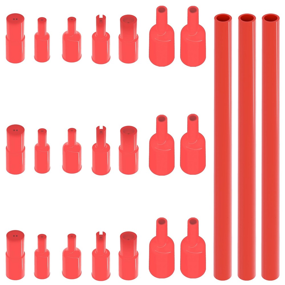Butane Refill Adapter, 6 Types Nozzle Tips (3 Pcs Per Pack) for Refilling Red