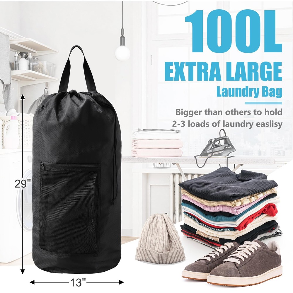 Laundry Storage Backpack Extra Large Capacity with Adjustable Straps for Student