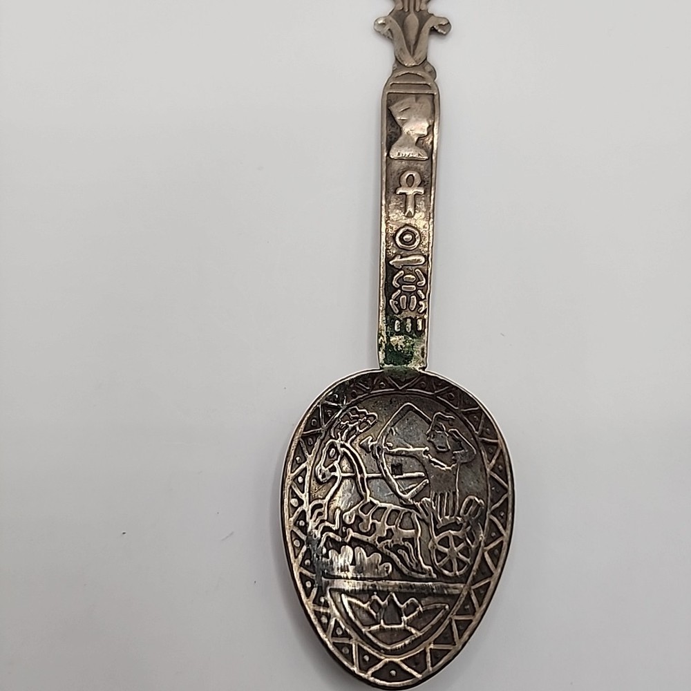 Vintage Exquisite Silver Souvenir Spoon Egypt 4 3/4”