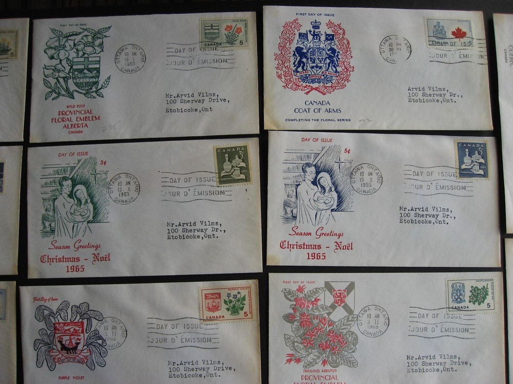 Canada GINN FDC 23 different, some toning, see pictures!