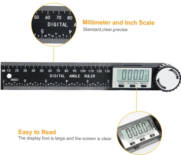 Third Generation Protractor Angle Finder, Digital Angle Ruler with 7Inch/200Mm,