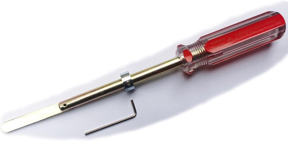 Elevator Drop Key Elevator Door Key Emergency Key with Handle… (1, Red)