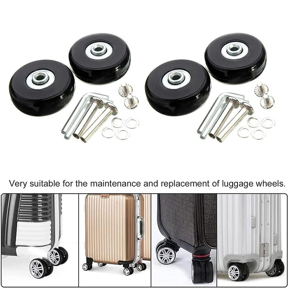 Heavy Duty Suitcase Wheel Replacement 4 Pcs Silent and Long lasting Performance