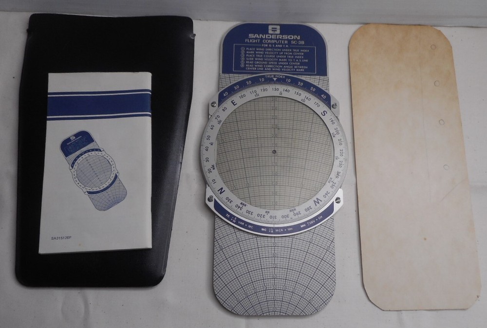 Sanderson Flight Computer SC-3B With Case & Manual
