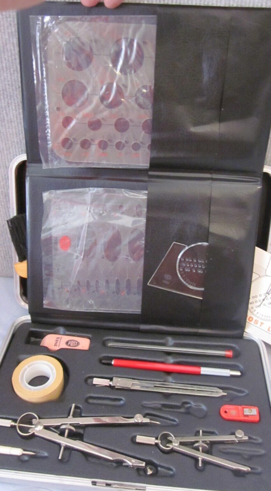 Older #1761 Post Draftsman Lettering & Drafting Kit w/Hard Case