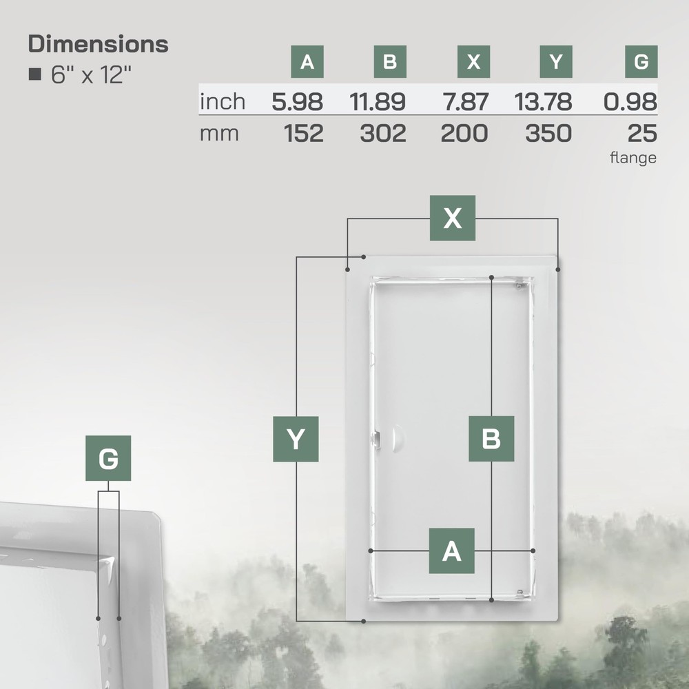 Vent Systems 6'' x 12'' Inch Metal Access Panel - Easy Access Doors - Access Pan