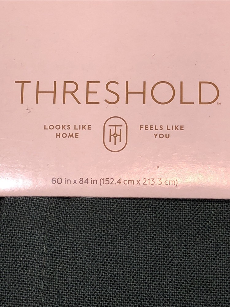 Threshold Forest Green Oblong Tablecloth 60" X 84” Rectangular ￼Cotton/Linen