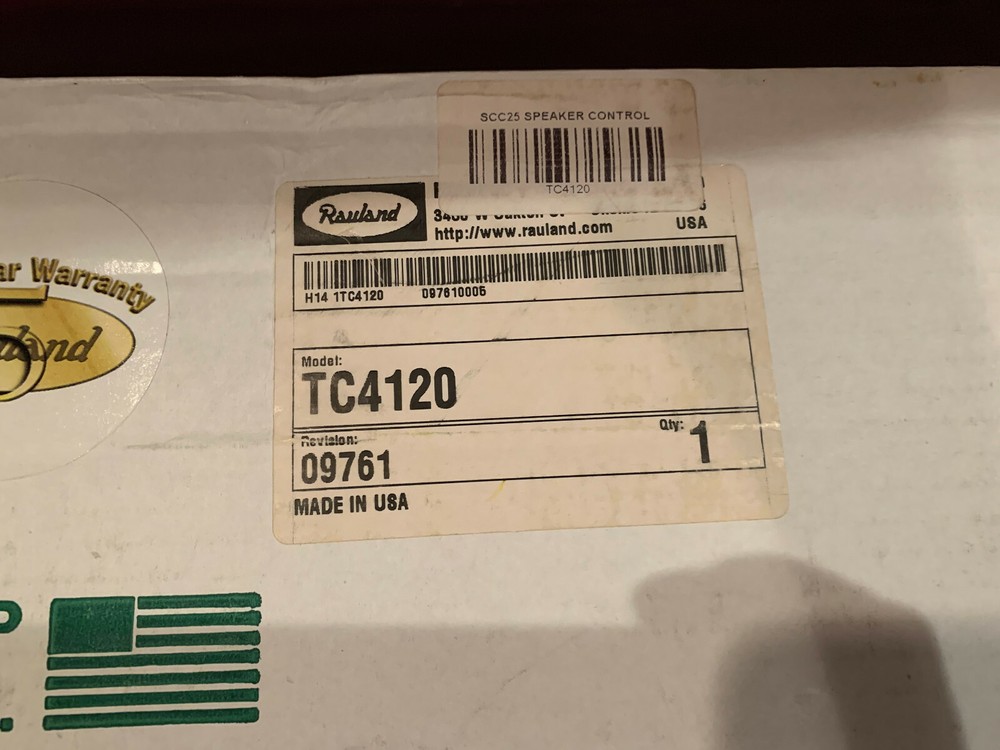 Rauland Borg TC4120 SCC25 Speaker Control Assembly Telecenter V Intercom System