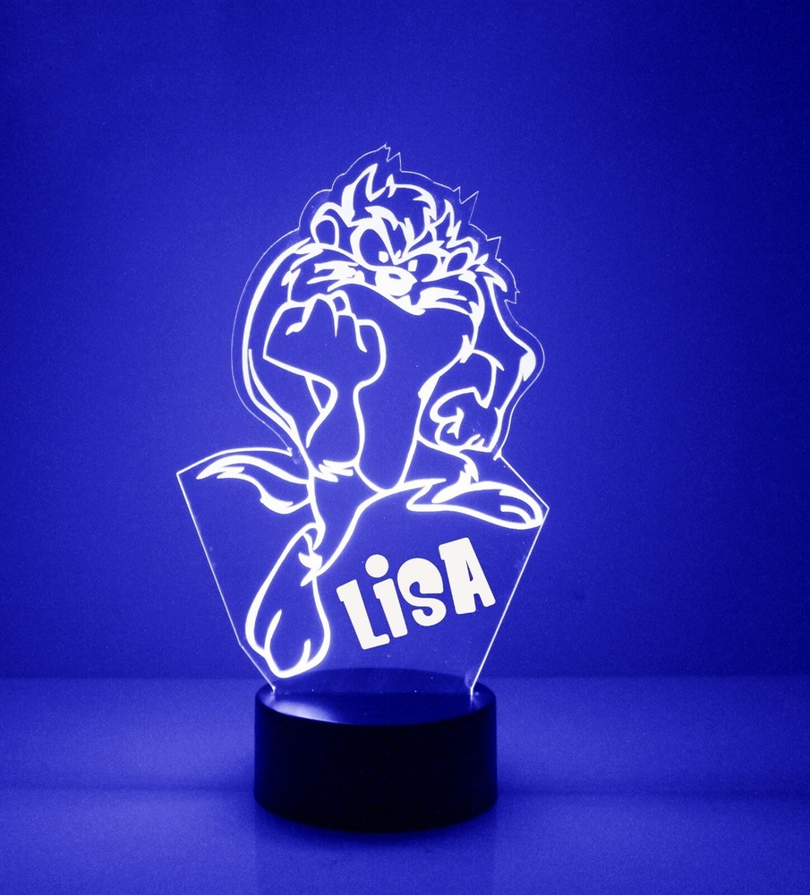 Taz Light Up, Personalized FREE, LED Night Light Lamp + Remote, Tasmanian Devil