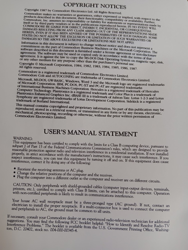 Commodore Colt Manual Personal Computer Operations Guide