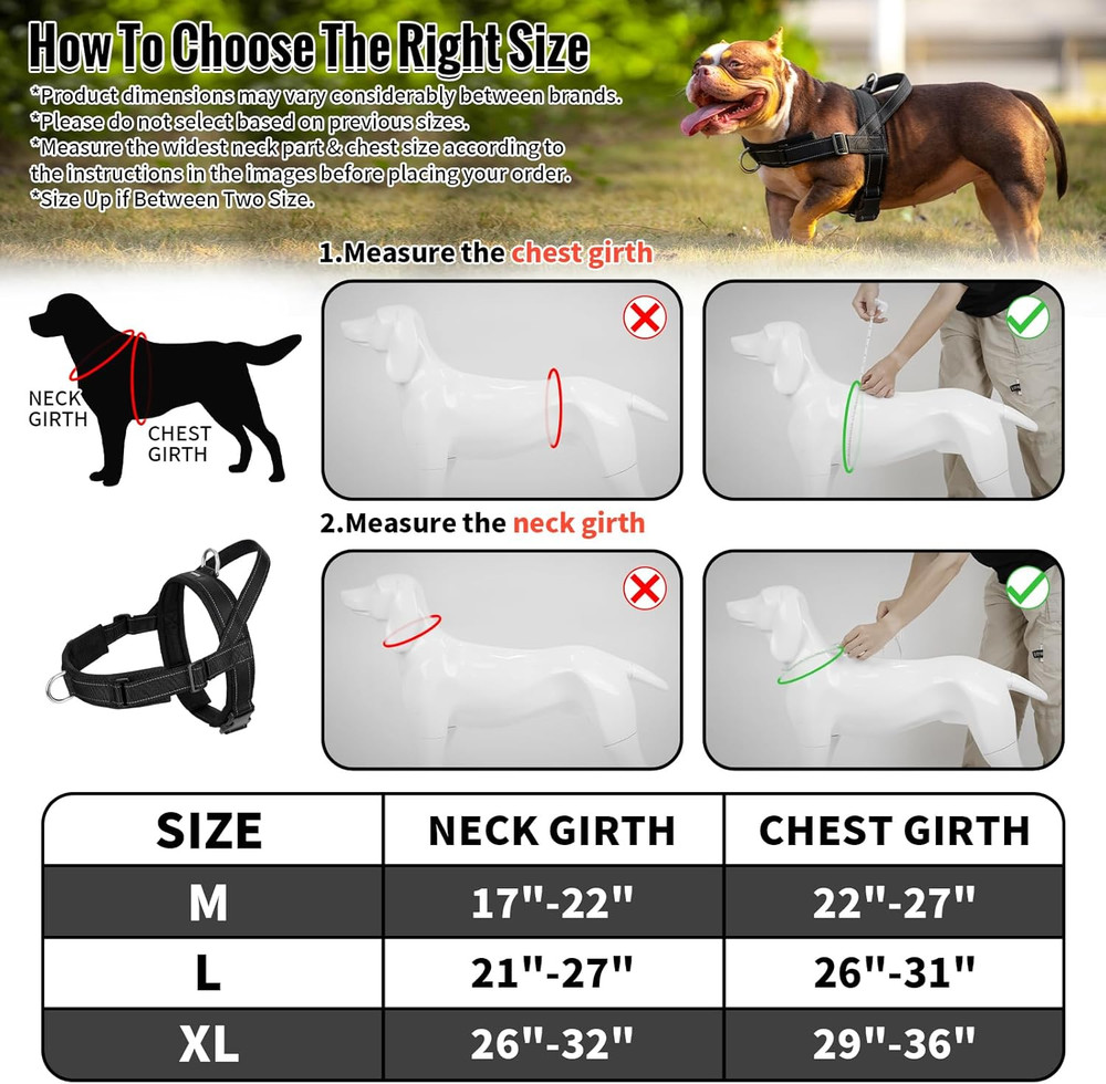 Arblina No Pull Dog Harness with Soft Mesh Padded, Fully Adjustable Walking Harn