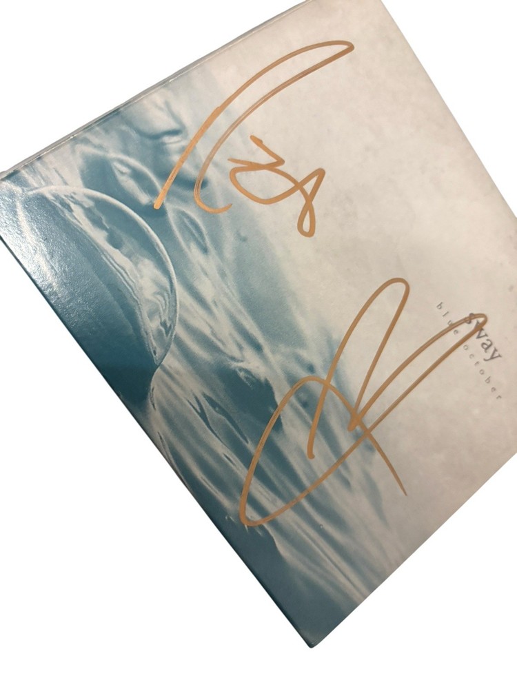 BLUE OCTOBER SIGNED AUTOGRAPH x2 SWAY FRAMED MATTED CD JUSTIN RYAN JSA CERT COA