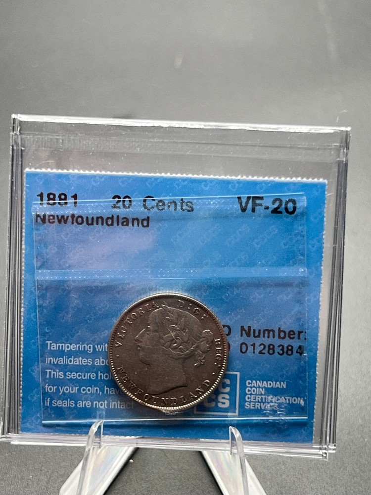 1881 NFLD 20 Cent CCCS Graded VF-20
