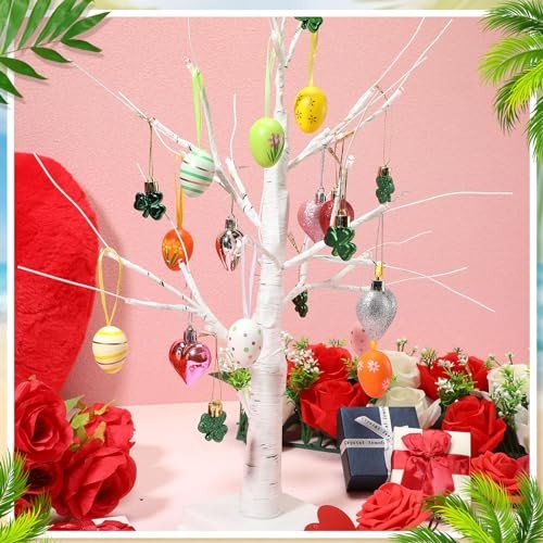 72 Pcs Easter Ornaments for Tree Valentines Day Tree Plastic Glitter Style