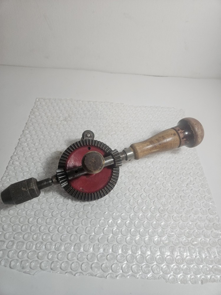 Vintage Stanley Hand Drill, No. 1220, with four small bits