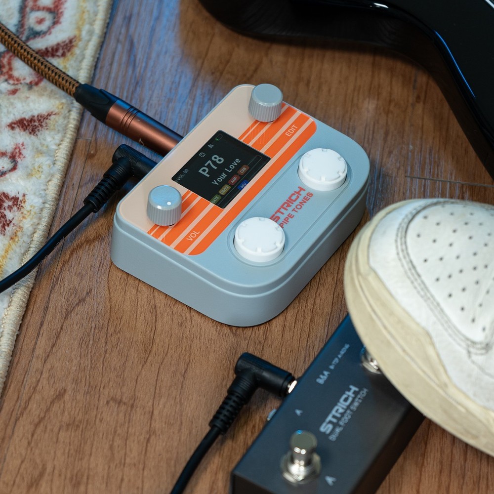 STRICH Pipe Tones Pocket Multi-Effects Processor with Foot Pedal (Gray)