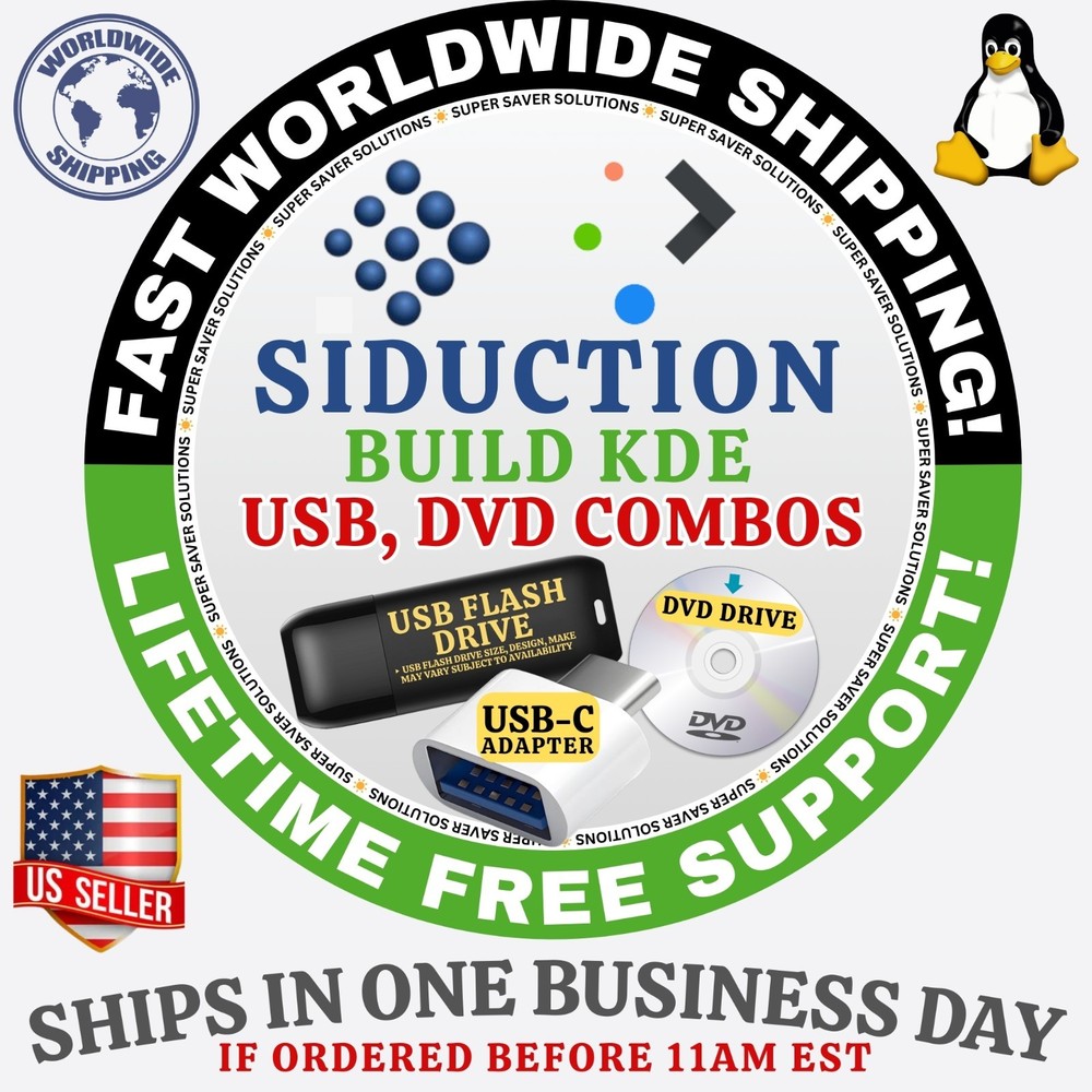 SIDUCTION LINUX OS | LTS / REGULAR ISO BUILDS | DVD, USB COMBOS | FAST SHIP