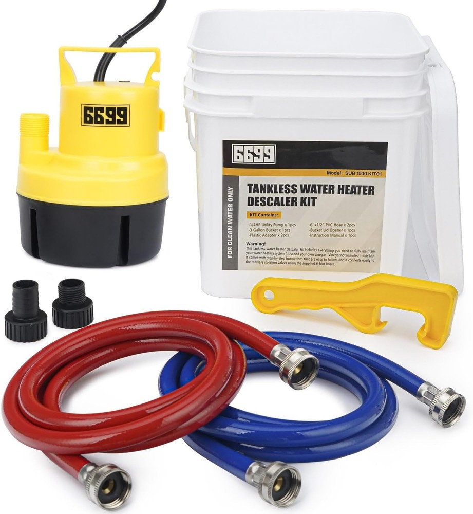 6699 Tankless Water Heater Flushing Kit Includes 1/4HP Submersible Utility Pump