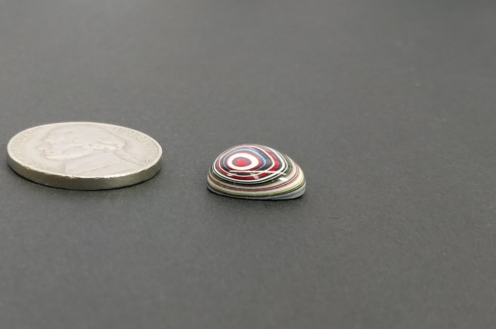 Fordite Cabochon, TINY Triangle Fordite Cabochon, Fordite EB37