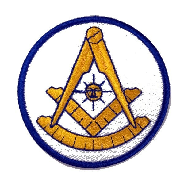 Masonic Past Master Embroidered Patch - White with Square (3") - PM3-WHT